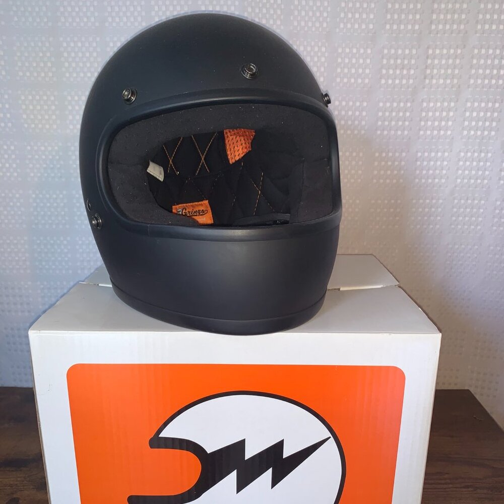 Biltwell Gringo Flat Black Motorcycle Helmet Large